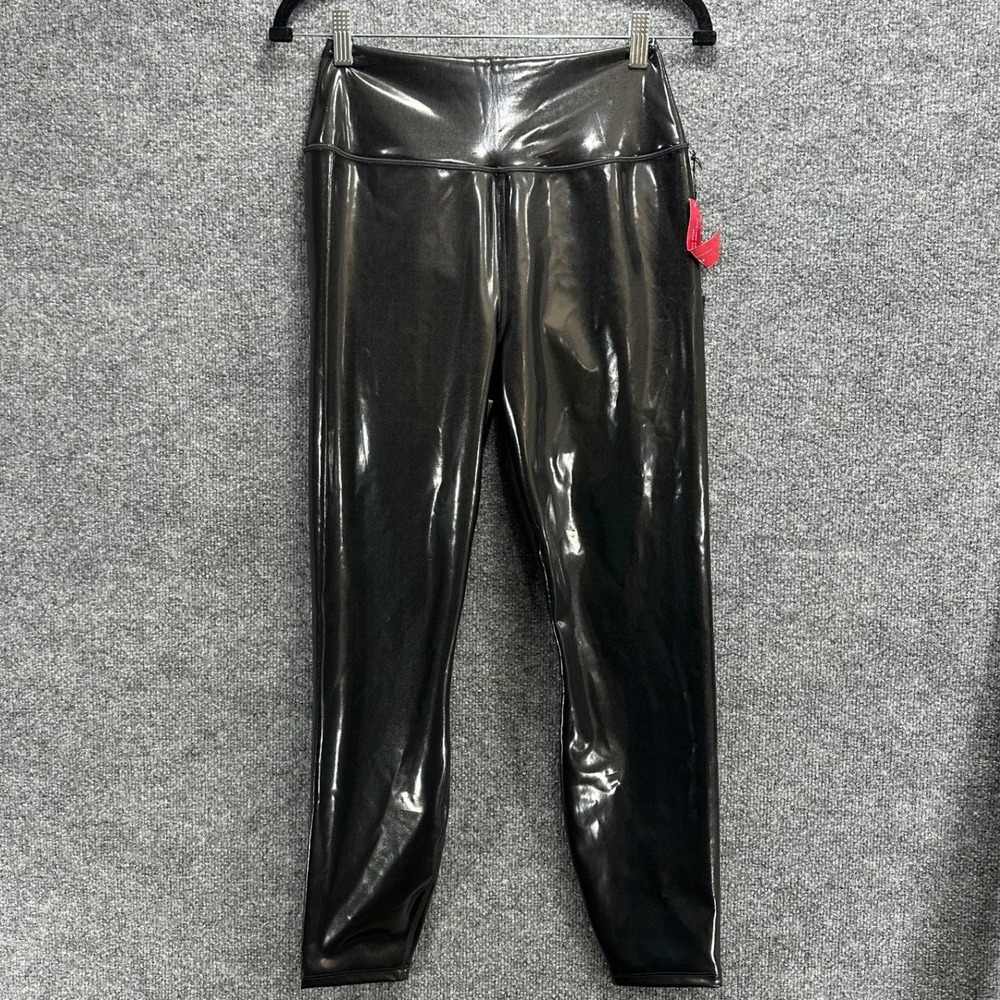 Carbon38 Black Liquid Shine High Rise Leggings Small Glossy Takara Style NWT